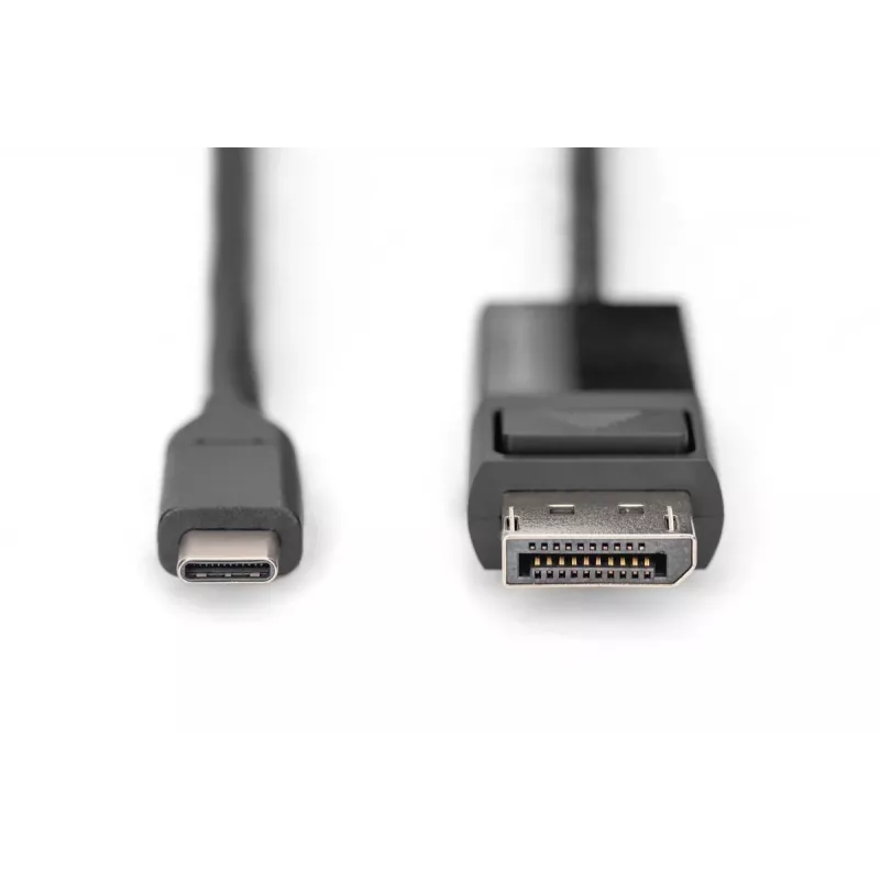 DIGITUS USB Type-C uz DisplayPort divvirzienu, maks. izšķirtspēja 8K 30 Hz, garums 2 m, melns