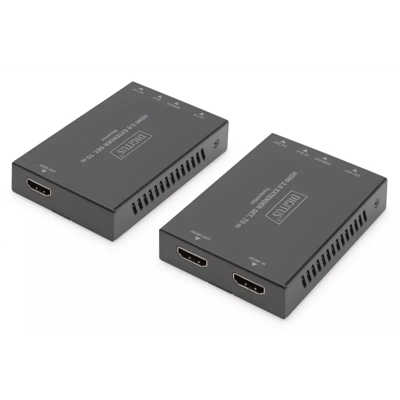 DIGITUS HDMI 2.0 paplašinātāja komplekts 70m 4K/60Hz 18 Gbps HDCP 2.2 HDR PoC