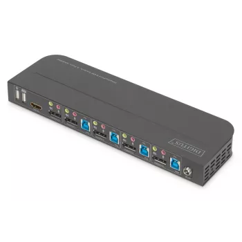 DIGITUS KVM slēdzis 4x1 DP DP/HDMI Izeja USB 4Kx2K 60Hz