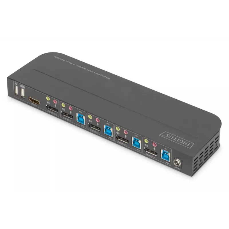 DIGITUS KVM slēdzis 4x1 DP DP/HDMI Izeja USB 4Kx2K 60Hz