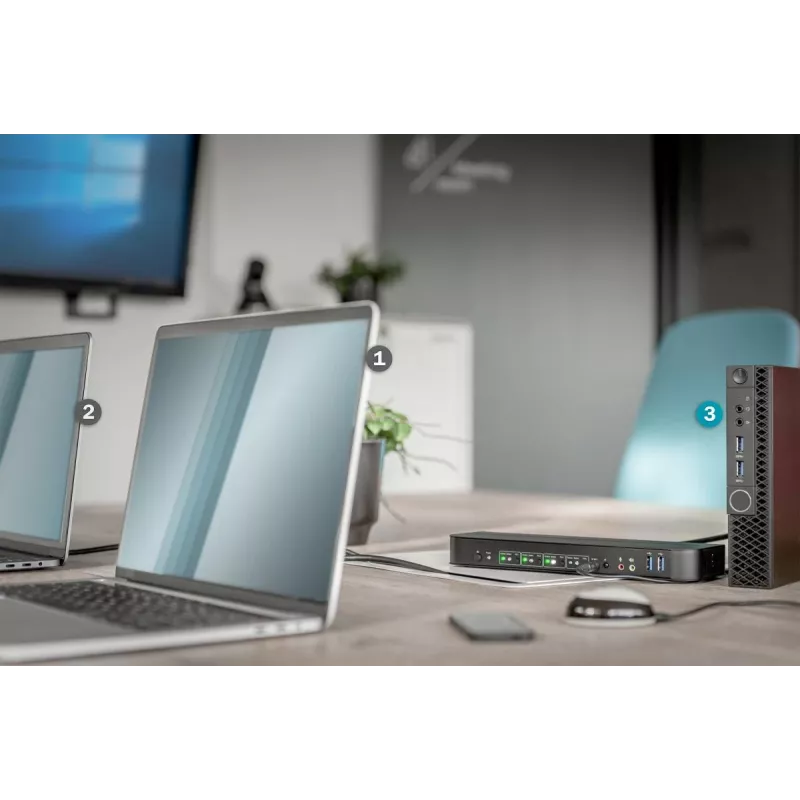 DIGITUS KVM slēdzis 4x1 DP DP/HDMI Izeja USB 4Kx2K 60Hz