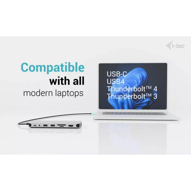 i-tec Metal USB-C Nano 3x Display Dock, 2x HDMI 1x USB-C video ar strāvas padevi 140W + Universālais lādētājs 140 W