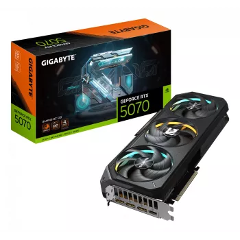 GIGABYTE GeForce RTX 5070 GAMING OC 12G grafiskā karte - 12GB GDDR7, 192bit, PCI-E 5.0, 2625 MHz kodola frekvence, 3 x DP 2.1a, 1 x HDMI 2.1b, NVIDIA DLSS 4, GV-N5070GAMING OC-12GD