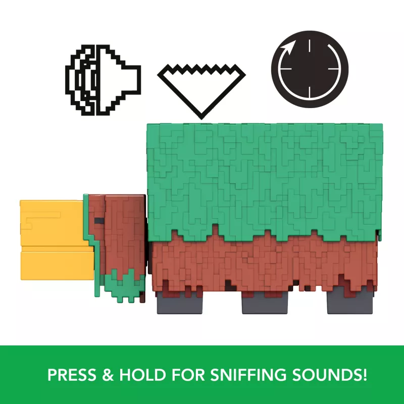 Minecraft Sniffer Action Figure ar spēlei atbilstošām skaņām, 3,25 collu mēroga kolekcionējama rotaļlieta