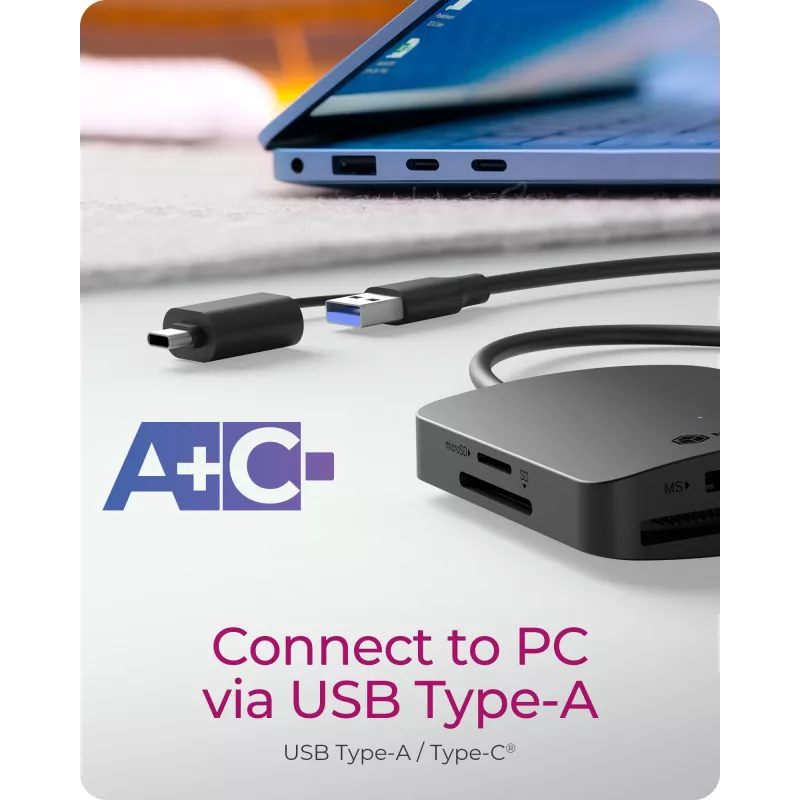 ICY BOX IB-CR302-CU3 karšu lasītājs USB 3.2 Gen 1 (3.1 Gen 1) Type-A Melns