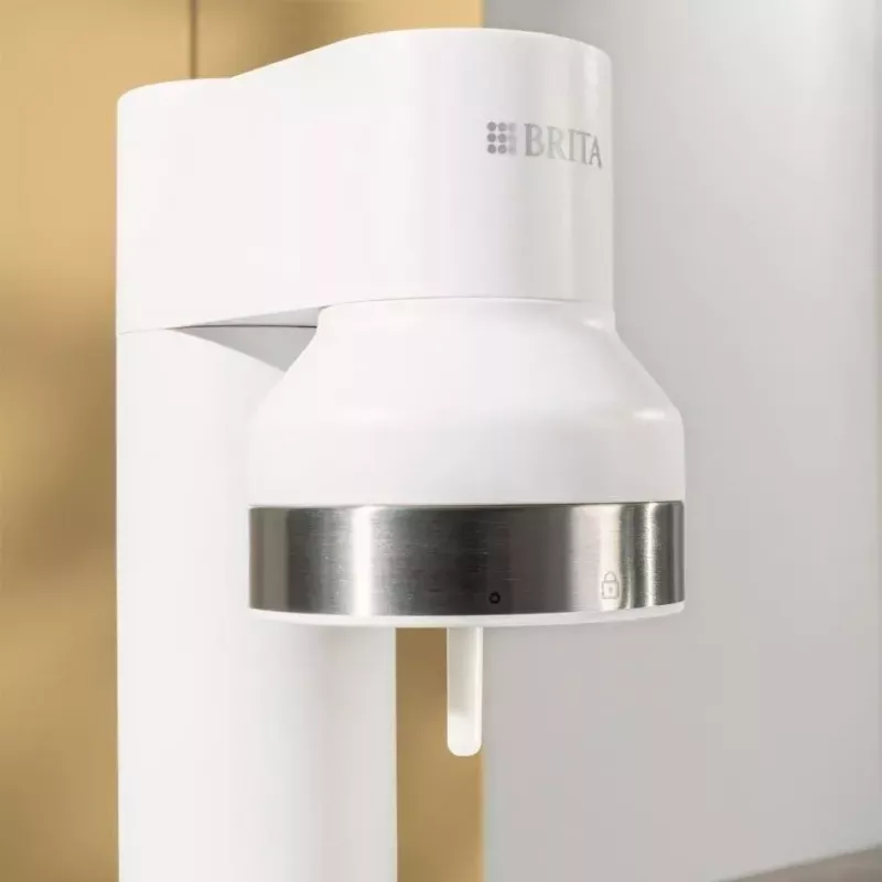 Sodas aparāts BRITA Carbonator 1046730 balts — kompakts galda virsmas karbonators ar 2 pudelēm (292×250×513 mm)