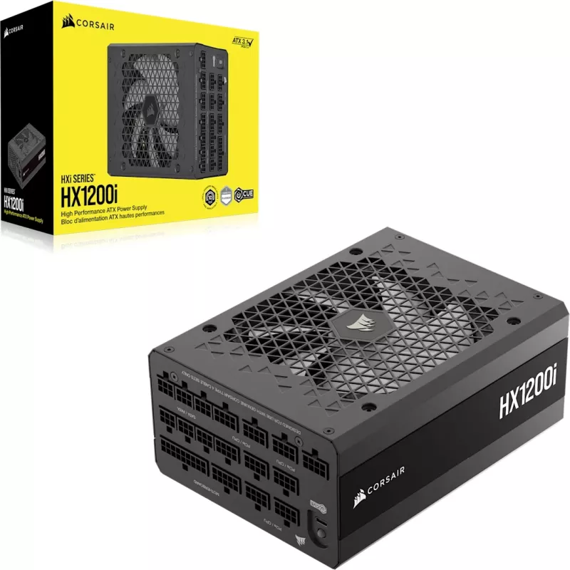 Barošanas bloks CORSAIR HX1200 1200 W ATX 24-pin pilnībā modulārs 80 PLUS Platinum melns 14 cm ventilators