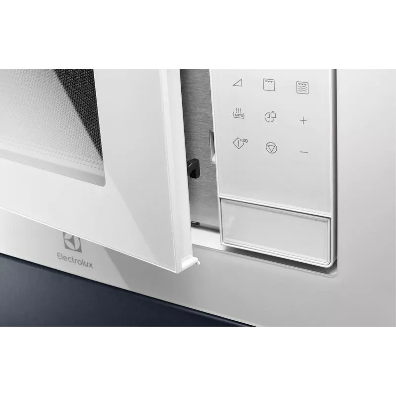 Solo mikroviļņu krāsns Electrolux LMS2203EMX — 700 W, 20 L, nerūsējošais tērauds/melna, iebūvējama (56×35×38 cm)