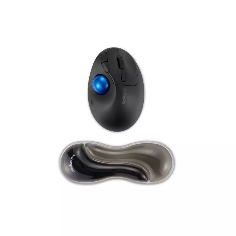 Kensington plāns Duo Gel peles/trackball plaukstas balsts - pelēks, pelēks, gēls, termoplastiskais poliuretāns (TPU), Ķīna, MIL-STD-810H Method 504.3 Contamination by Fluids, 192 mm, 72 mm