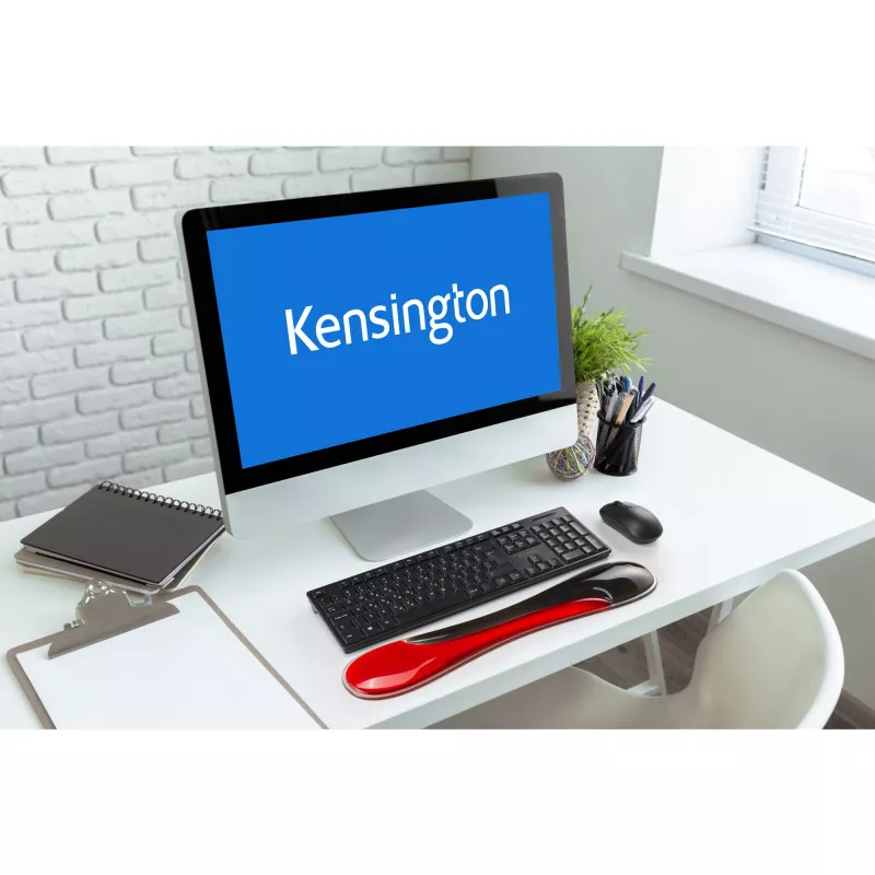 Kensington plāns Duo Gel tastatūra Wrist Rest - Red, Red, Gel, Thermoplastic polyurethane (TPU), China, MIL-STD-810H Method 504.3 Contamination by Fluids, 490 mm, 95 mm