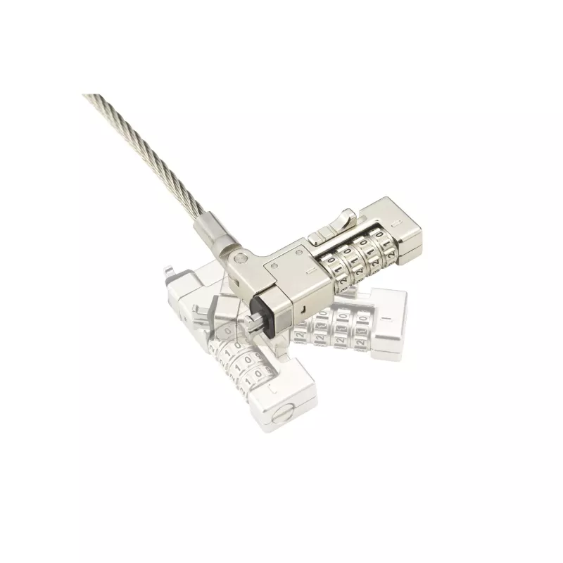 Kensington plāns NanoSaver 2.0 EQ kombinētā klēpjdatora slēdzene, 1.8 m, Kensington, Kombinētā slēdzene, Nerūsējošais tērauds, Cinka tērauds, Sudraba