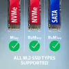 SSD korpuss AXAGON ADM2-AM USB-A 10Gbps vienam M.2 NVMe/SATA diskam, USB 3.2 Gen 2, 10 cm kabelis, melns