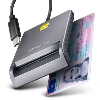 Karšu lasītājs Axagon CRE-SM3TC USB 2.0 Type-C pelēks SmartMedia