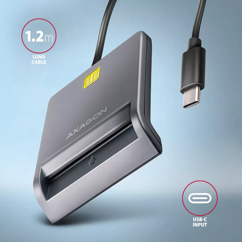 Karšu lasītājs Axagon CRE-SM3TC USB 2.0 Type-C pelēks SmartMedia