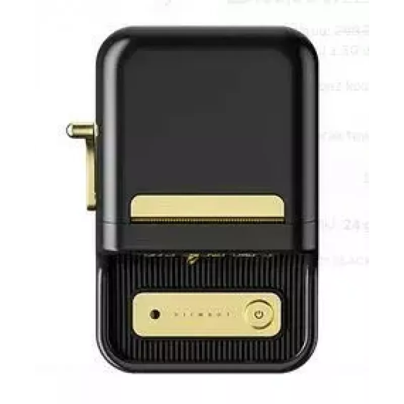 Etiķešu printeris NIIMBOT B21S melns — kompakts Bluetooth ruļļu printeris, 50 mm drukas platums, 60 mm/s, Li-Ion 1200 mAh