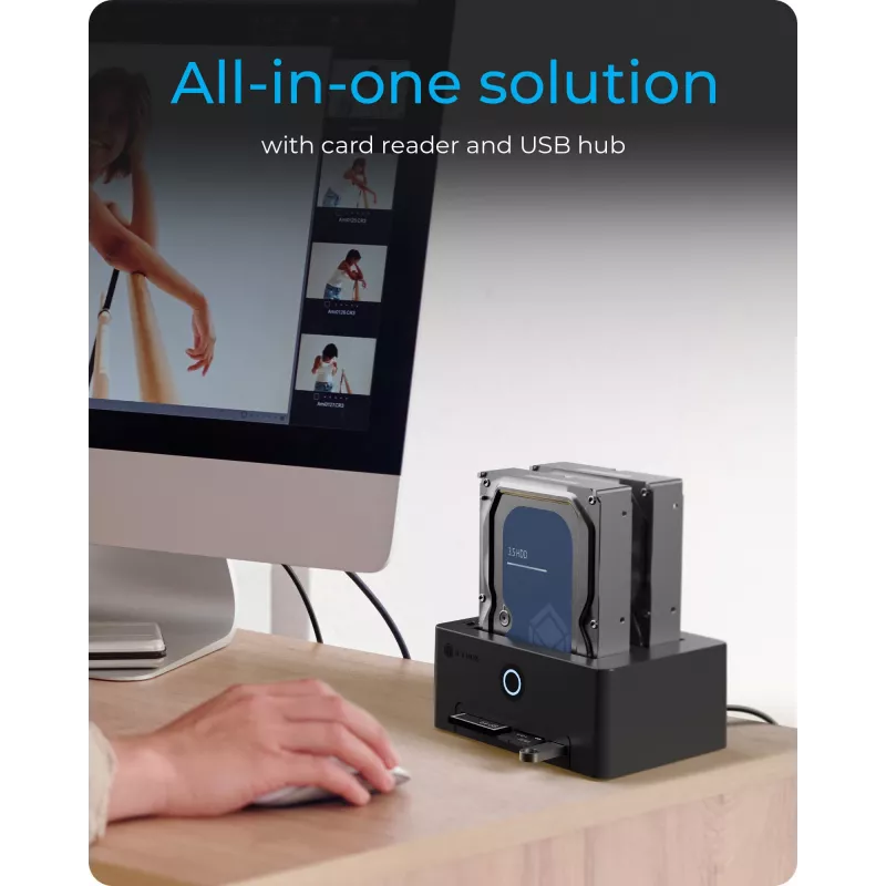 ICY BOX IB-1233CL-CR USB 3.2 Gen 1 (3.1 Gen 1) Type-A Melns