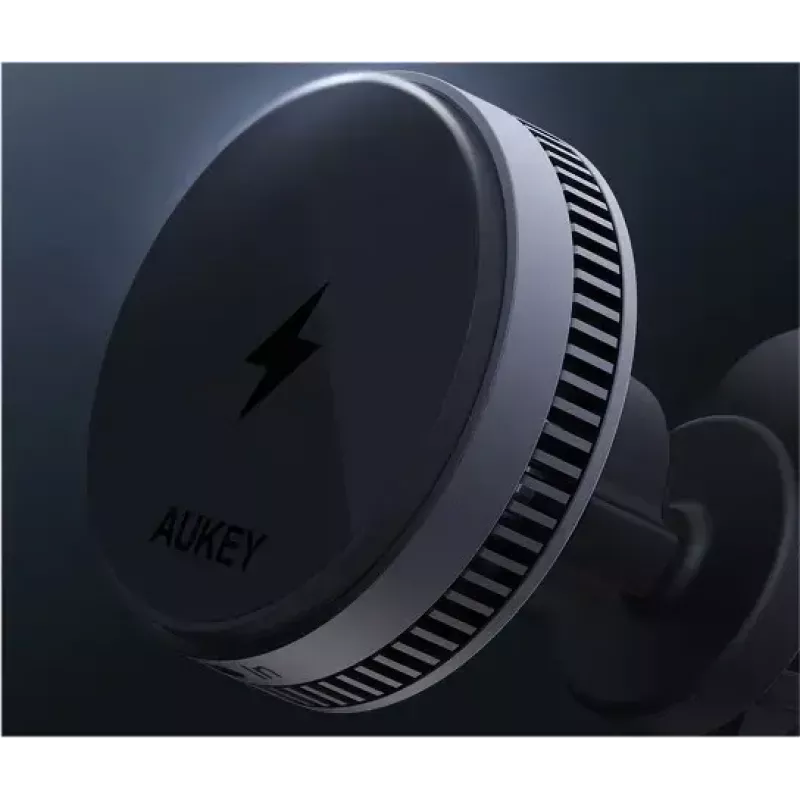 Aukey bezvadu uzlādes turētājs HD-MC13A MagSafe saderīgs ventilācijas atveru automašīnas turētājs iPhone tālruņiem, 15W bezvadu uzlāde