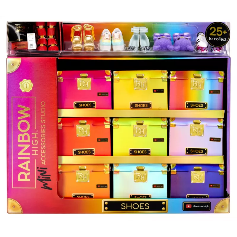 Rainbow High Aksesuāru studija 1. sērija, S sortiments PDQ leļļu apavos