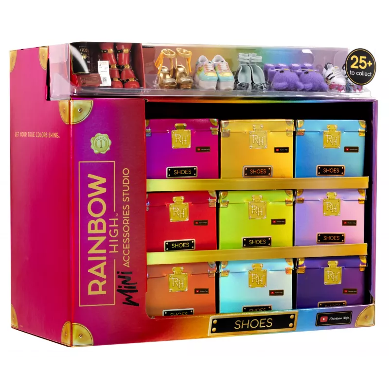 Rainbow High Aksesuāru studija 1. sērija, S sortiments PDQ leļļu apavos