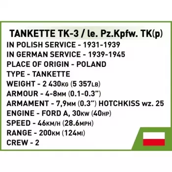 Cobi Blocks Tankette TK-3 konstrukciju komplekts — 323 detaļas