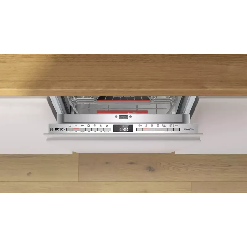 Iebūvējamā trauku mazgājamā mašīna Bosch Serie 4 SPV4HMX49E — Slimline 45 cm, 10 galda klājumu komplekti, 44 dB, 6 programmas