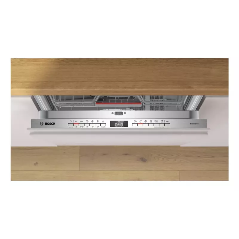 Iebūvējamā trauku mazgājamā mašīna Bosch SMV4ETX08E — 13 galda klājumi, 44 dB, pilna izmēra 60 cm, energoefektivitātes klase B
