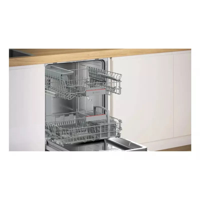 Iebūvējamā trauku mazgājamā mašīna Bosch SMV4ETX08E — 13 galda klājumi, 44 dB, pilna izmēra 60 cm, energoefektivitātes klase B