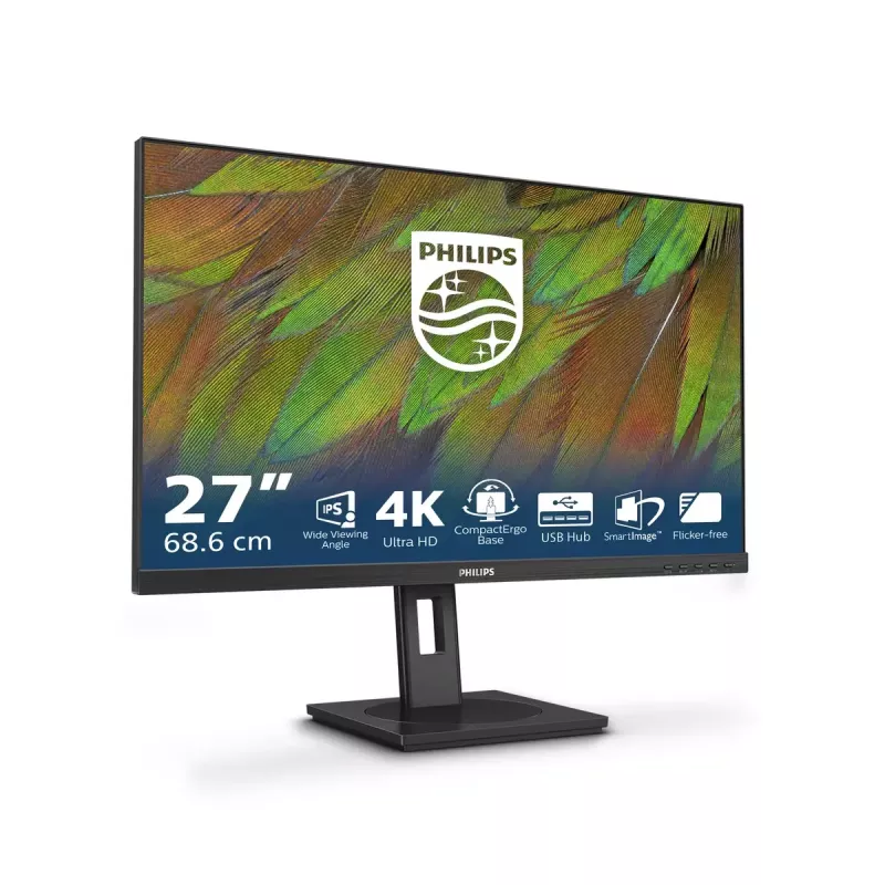 Philips 3000 sērijas 27B1N3800/00 datora monitors 68.6 cm (27 collas) 3840 x 2160 pikseļi 4K Ultra HD LCD Melns