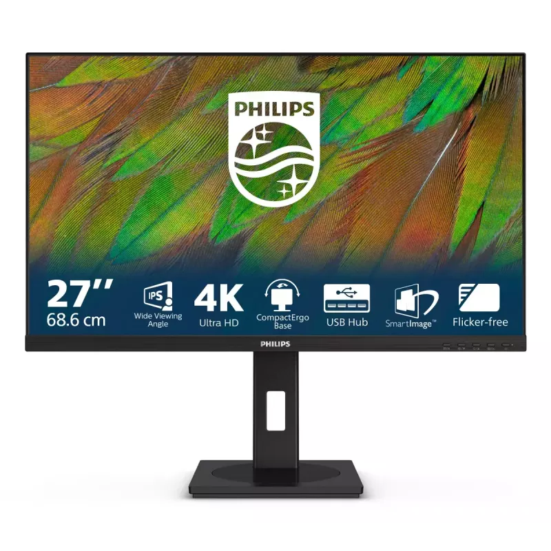 Philips 3000 sērijas 27B1N3800/00 datora monitors 68.6 cm (27 collas) 3840 x 2160 pikseļi 4K Ultra HD LCD Melns