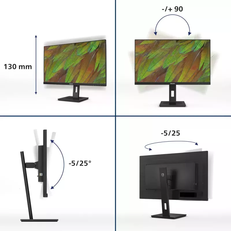 Philips 3000 sērijas 27B1N3800/00 datora monitors 68.6 cm (27 collas) 3840 x 2160 pikseļi 4K Ultra HD LCD Melns