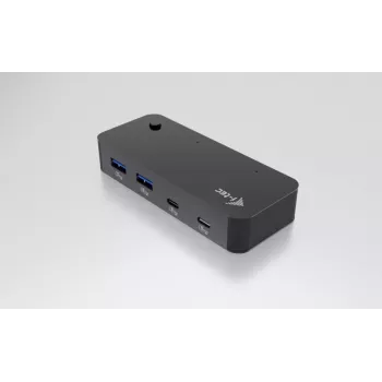 i-tec Universal KVM HUB 2x USB-C 2x USB-A 3.0 5000 Mbit/s Melns