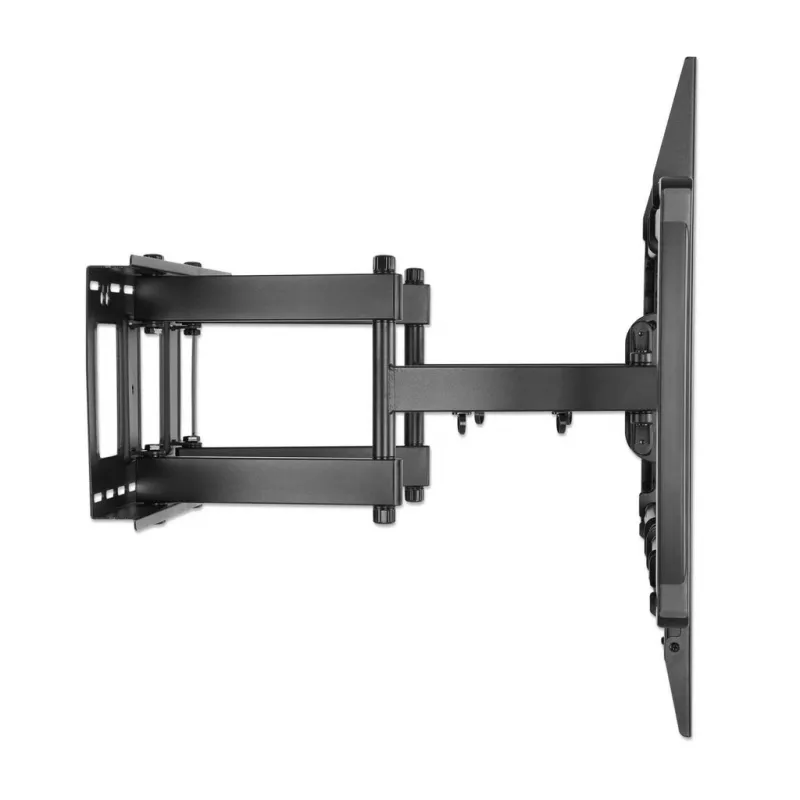 Manhattan sienas stiprinājums televizoriem un monitoriem (pilnībā kustīgs), ekrāniem no 37 inch līdz 100 inch, VESA savietojamība: visi izmēri no 200x200mm līdz 900x600mm – pārbaudiet četru montāžas caurumu izmērus ekrāna aizmugurē, lai pārliecinātos par piemērotību, Maks. 80 kg, Melns, Kronšteins, Mūža garantija