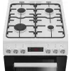 Brīvi stāvoša gāzes-elektriskā plīts BEKO FSE52323DWD, 4 degļu plīts virsma, 60 cm, 55 L cepeškrāsns, energoefektivitātes klase A