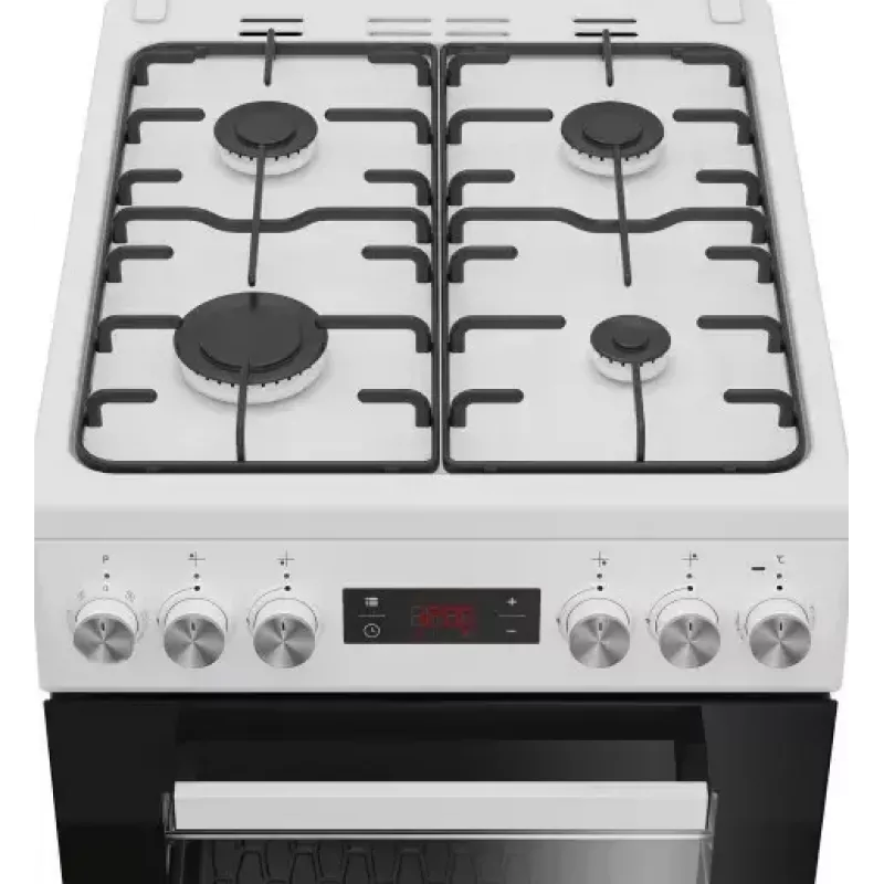 Brīvi stāvoša gāzes-elektriskā plīts BEKO FSE52323DWD, 4 degļu plīts virsma, 60 cm, 55 L cepeškrāsns, energoefektivitātes klase A