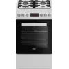 Brīvi stāvoša gāzes-elektriskā plīts BEKO FSE52323DWD, 4 degļu plīts virsma, 60 cm, 55 L cepeškrāsns, energoefektivitātes klase A