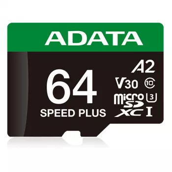 MicroSDXC karte ADATA Speed Plus 64 GB UHS 3. klase modelis UD64GUI3V30A2SP-RA1