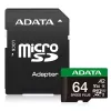 MicroSDXC karte ADATA Speed Plus 64 GB UHS 3. klase modelis UD64GUI3V30A2SP-RA1