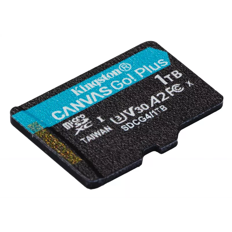Kingston Technology 1TB microSDXC Canvas Go Plus Gen4 200R A2 U3 viens iepakojums bez adaptera