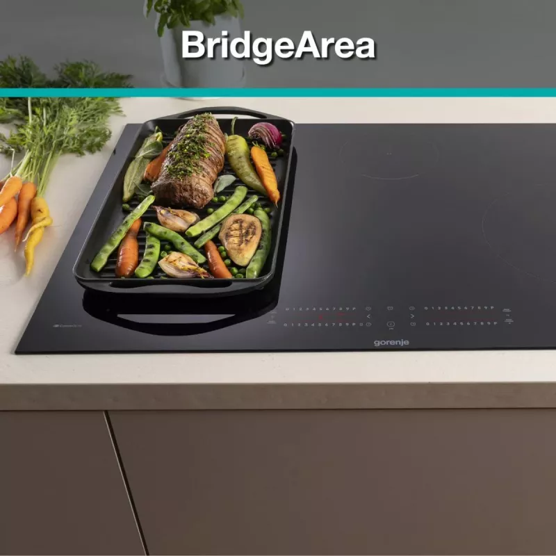 Gorenje Indukcijas plīts GI8432BSCWF, Melna, Iebūvējama, 60 cm, Zonu indukcijas plīts, Stikla keramika, 4 zonas
