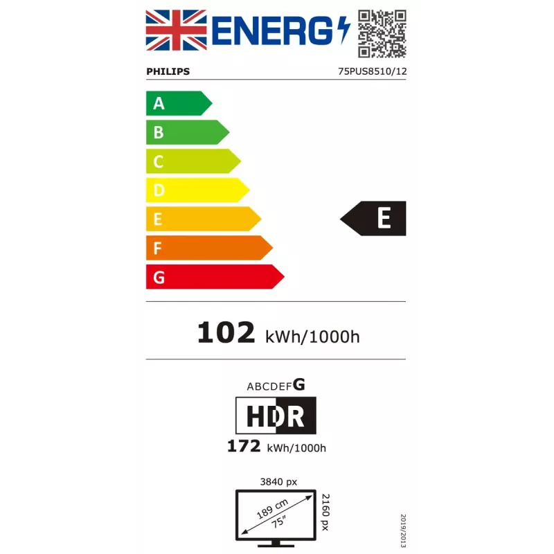Philips 75PUS8510 190.5 cm (75 collu) 4K Ultra HD viedais televizors Wi-Fi melns