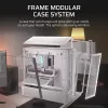 PC case CORSAIR FRAME 4000D RS Midi Tower balta — ATX, rūdīts stikls, 3x120mm priekšējie ventilatori, atbalsta 360/240/140mm radiatorus