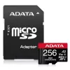 MicroSDXC atmiņas karte ADATA 256 GB AUSDX256GUI3V30SHA2-RA1 UHS-I 10. klase V30 (lasīšana 100 MB/s, rakstīšana 80 MB/s) ar SD adapteri