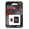 MicroSDXC atmiņas karte ADATA 256 GB AUSDX256GUI3V30SHA2-RA1 UHS-I 10. klase V30 (lasīšana 100 MB/s, rakstīšana 80 MB/s) ar SD adapteri
