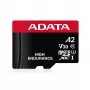 MicroSDXC atmiņas karte ADATA 64GB UHS‑I U3 V30 Class 10 — 100/80 MB/s (melns/sarkans)