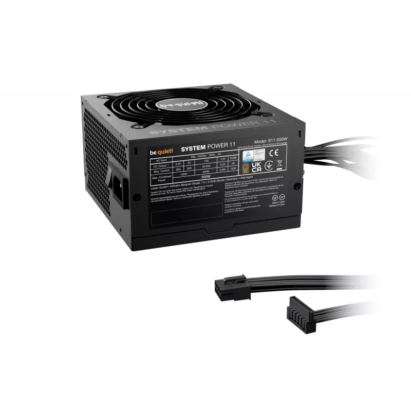 be quiet! System Power 11 550W barošanas bloks 20+4 kontaktu ATX ATX melns