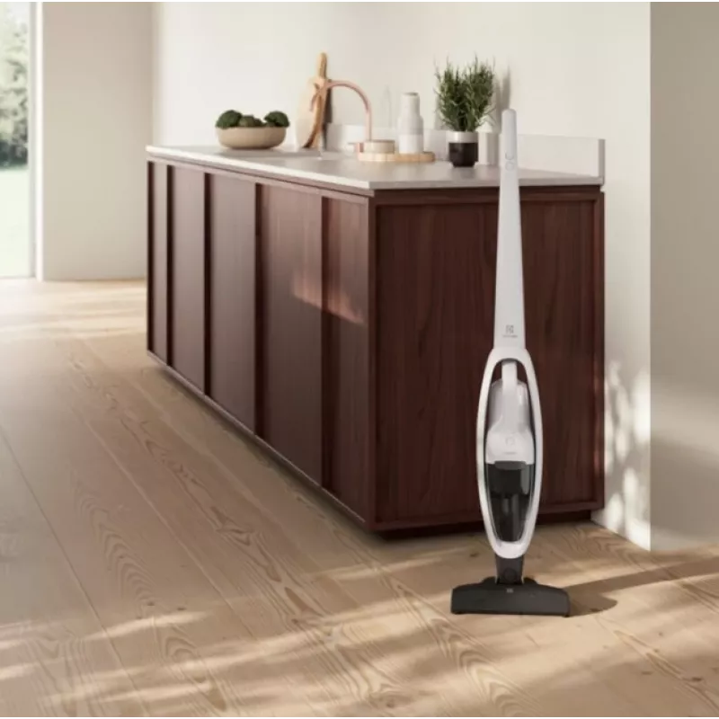 Electrolux ES31CB18SH putekļsūcējs ar kātu/elektriskā slota, baterija, sausā tīrīšana, bezmaisa, 0,3 l, balts