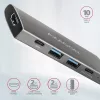 Axagon HMC-5G21 USB 10Gbps centrmezgls, 2x USB-A, 2x USB-C, HDMI 4k/30Hz, PD 60W, USB-C kabelis