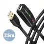 Axagon ADR-207 USB atkārtotāja kabelis 7,5 m USB 2.0 Melns