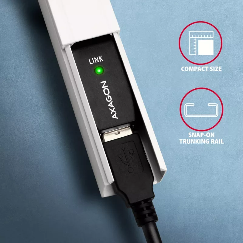 Axagon ADR-207 USB atkārtotāja kabelis 7,5 m USB 2.0 Melns