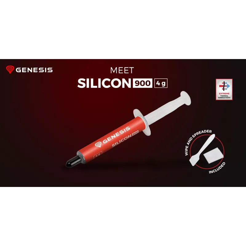 GENESIS Silicon 900, Termopasta, Pelēks, 250 °C, -50 °C, 12.8 W/m·K, 2.8 g/cm³